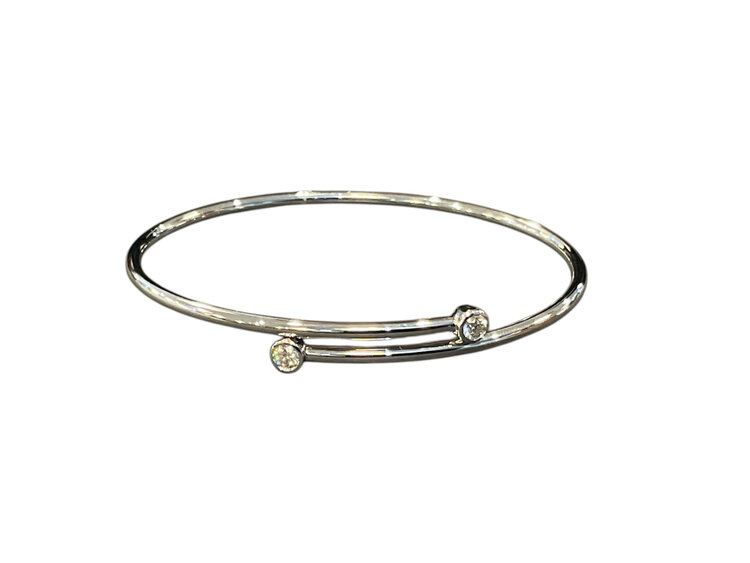 HJ NAMDAR (Y)14K 0.27CTW DIAMOND BANGLE BEZEL SET DIAMONDS