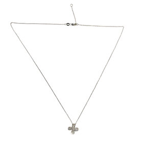 HJ NAMDAR (Y)14K 0.51CT DIAMOND, FLOWER PENDANT ON WHITE GOLD CHAIN WITH LOBSTER CLASP