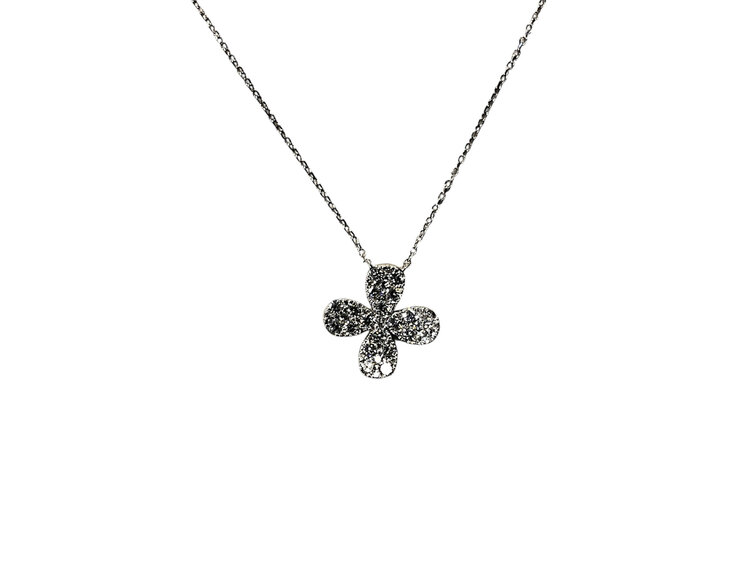 HJ NAMDAR (Y)14K 0.51CT DIAMOND, FLOWER PENDANT ON WHITE GOLD CHAIN WITH LOBSTER CLASP