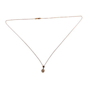 HJ NAMDAR (Y)14K 0.10CT DIAMOND ROUND PENDANT ON ROSE GOLD CHAIN WITH LOBSTER CLASP