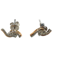 HJ NAMDAR (Y)14K 0.46CT DIAMOND, TWO TONE ROSE AND WHITE GOLD DIAMOND STUDS