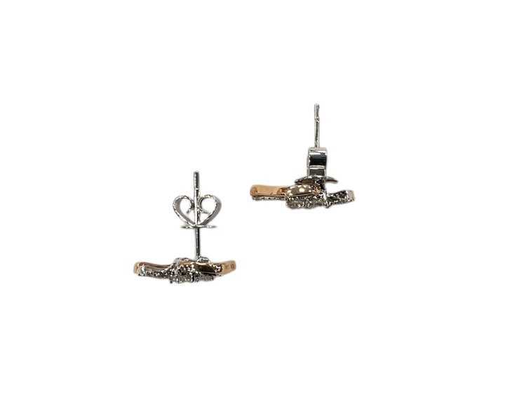 HJ NAMDAR (Y)14K 0.46CT DIAMOND, TWO TONE ROSE AND WHITE GOLD DIAMOND STUDS
