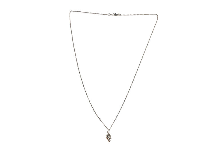 HJ NAMDAR (Y)14K 0.42CT DIAMOND, TWO TONE ROSE AND WHITE GOLD DIAMOND PENDANT ON WHITE GOLD CHAIN WITH LOBSTER CLASP