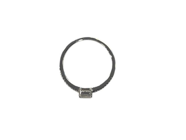 HJ NAMDAR (Y)14K 0.19CT DIAMOND, ROUND & BAGUETTE DIAMOND RING