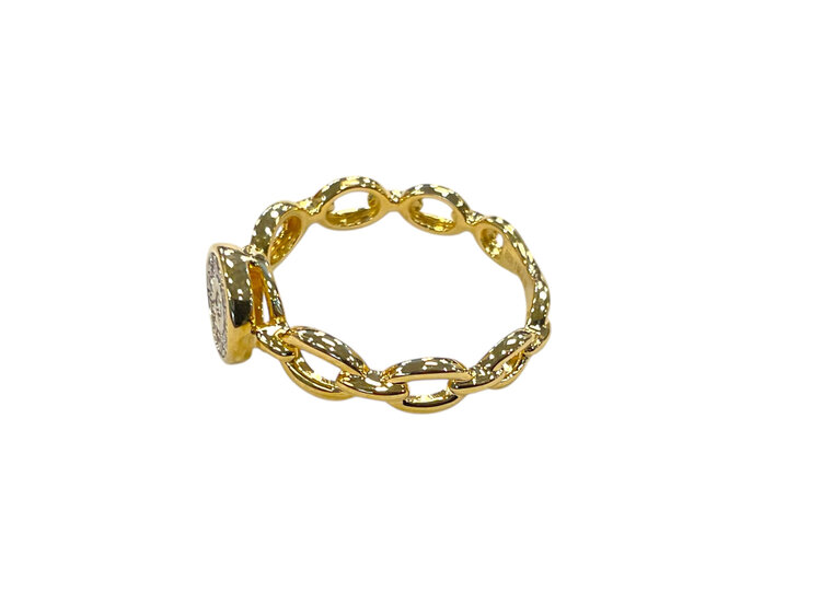 HJ NAMDAR (Y)14K 0.08CT DIAMOND, YELLOW GOLD DIAMOND FASHION RING