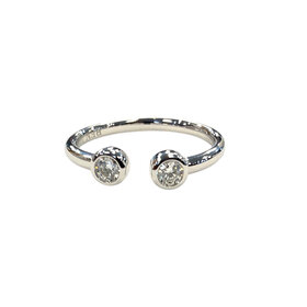 HJ NAMDAR (Y)14K 0.17CT DIAMOND, TWO STONE DIAMOND WHITE GOLD BAND