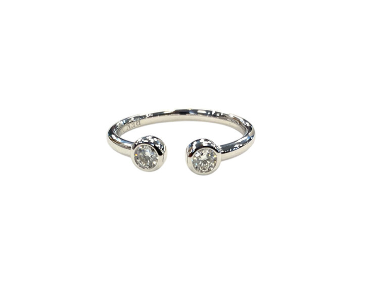 HJ NAMDAR (Y)14KW 0.17CT DIAMOND, DIA, OPEN CENTER TWO NATURAL DIAMOND WHITE GOLD BAND