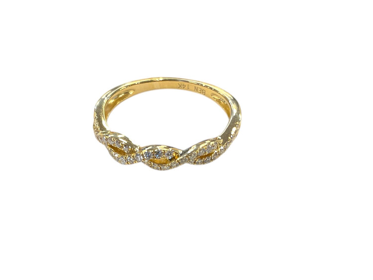HJ NAMDAR (Y)14K 0.20CT DIAMOND CROSSOVER BAND