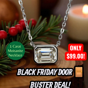 (X) 925 MOIS 1CT, SILVER BEZEL SET 1CARAT MOISSANITE GEM NECKALCE “ BLACK FRIDAY DOOR BUSTER”