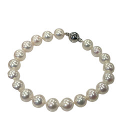 (Y)925 AKOYA 7” PEARL BRACELET, STERLING SILVER MAGNETIC CLASP