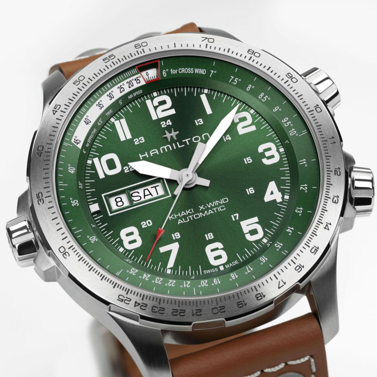 HAMILTON HAMILTON H77735560 KHAKI AVIATION X-WIND DAY DATE AUTOMATIC