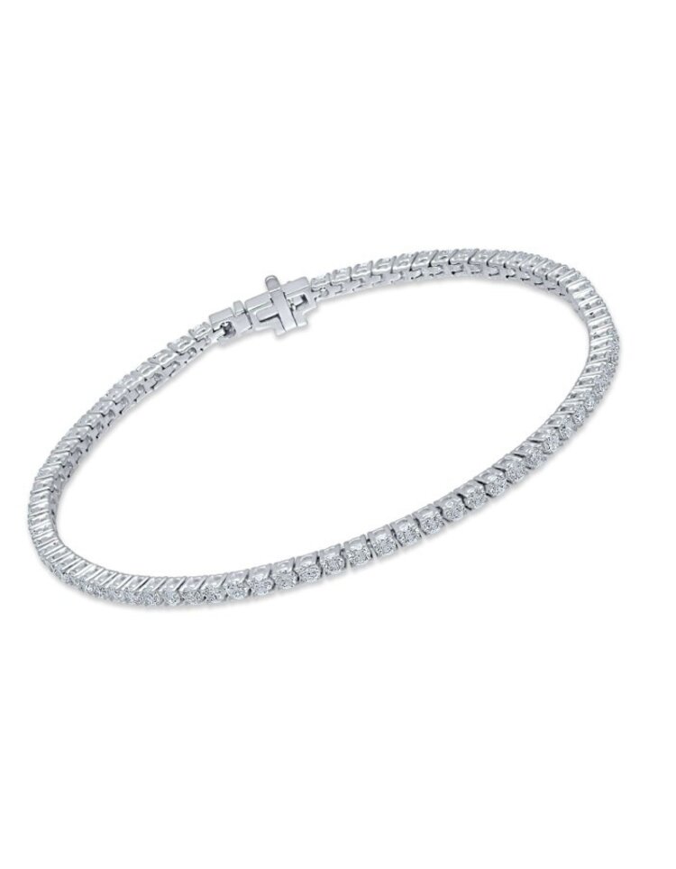 (Y)PLAT LG 3.00TDW E-F/VS  72 LAB GROWN DIAMOND TENNIS PLATINUM BRACELET