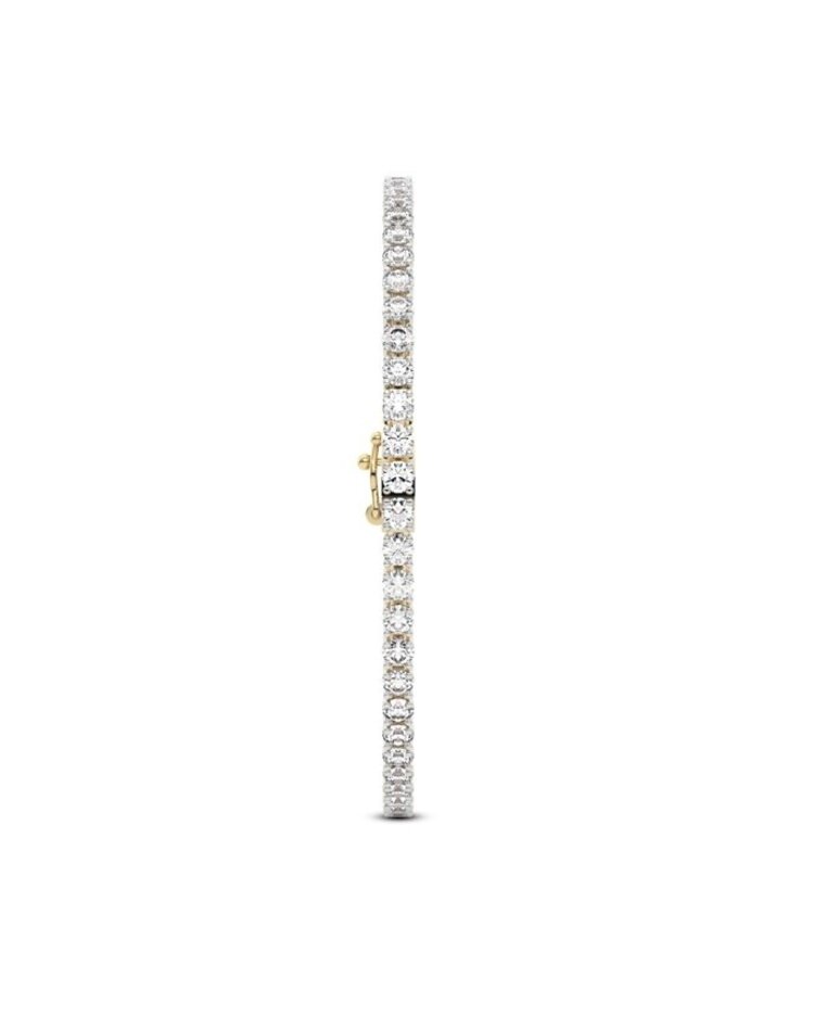(Y)14KY LG 3.17TDW E-F/VS  72 LAB GROWN DIAMOND TENNIS YELLOW GOLD BRACELET IGI CERTIFIED