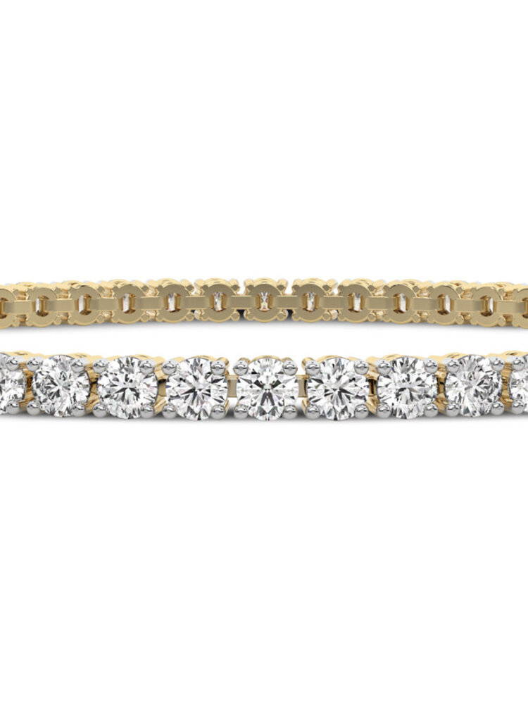 (Y)14KY LG 3.17TDW E-F/VS  72 LAB GROWN DIAMOND TENNIS YELLOW GOLD BRACELET IGI CERTIFIED