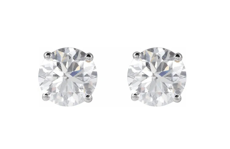 DS DESIGN INC. (Y)10KW LG 2.00CTW VS1 E ROUND CUT LAB GROWN 4 PRONG DIAMOND STUD EARRINGS