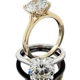 DS DESIGN INC. (Z) 10K 3.22CT LAB VS1 F SET IN WHITE GOLD, LAB GROWN DIAMOND SOLITAIRE BRIDAL RING