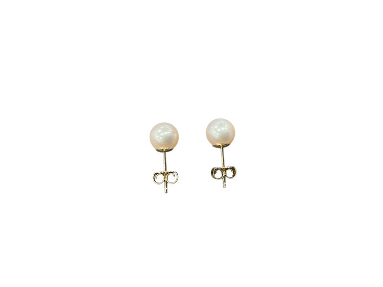 MASTALONI (Y)14KY 6-6.5MM FRESHWATER PEARL STUD EARRINGS