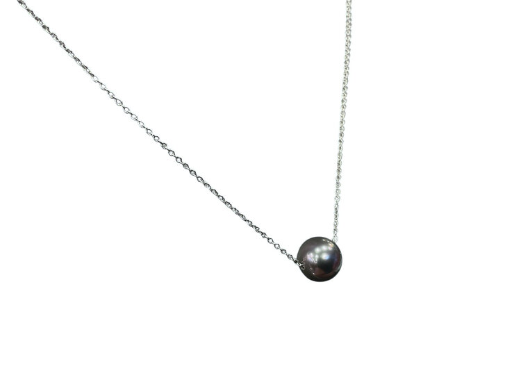 MASTALONI (Y)14KW 9-9.5MM TAHITIAN PEARL PENDANT NECKLACE