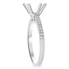 PRIMA NY (R)14KW.16TDW DIA FOR 5.7MM CATHEDRAL STYLE DIAMOND ENGAGEMENT WHITE GOLD SETTING  RING