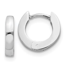 (Y) 10K HUGGIE HOOP EARRINGS MADE IN WHITE GOLD