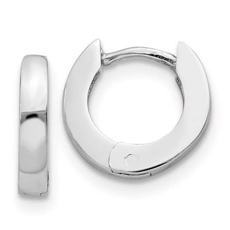 (Y) 10K HUGGIE HOOP EARRINGS MADE IN WHITE GOLD