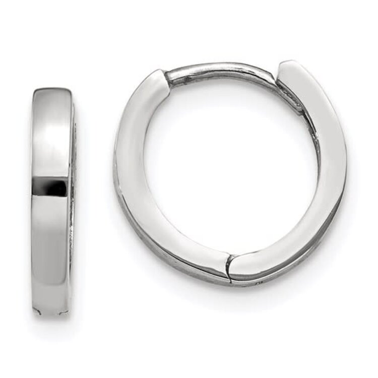 (Y) 10K HUGGIE HOOP EARRINGS MADE IN WHITE GOLD