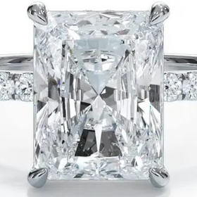 DS DESIGN INC. Z)14K 2.10LAB .51M VS1 E , WHITE GOLD HIDDEN HALO LAB GROWN DIAMOND BRIDAL RING, RADIANT CUT CENTER, IGI CERTIFIED #LG692518012