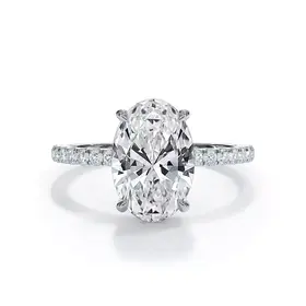 DS DESIGN INC. Z)14K 2.01LAB .51M VVS2 F , WHITE GOLD HIDDEN HALO LAB GROWN DIAMOND BRIDAL RING, OVAL CUT CENTER, IGI CERTIFIED #LG723591307