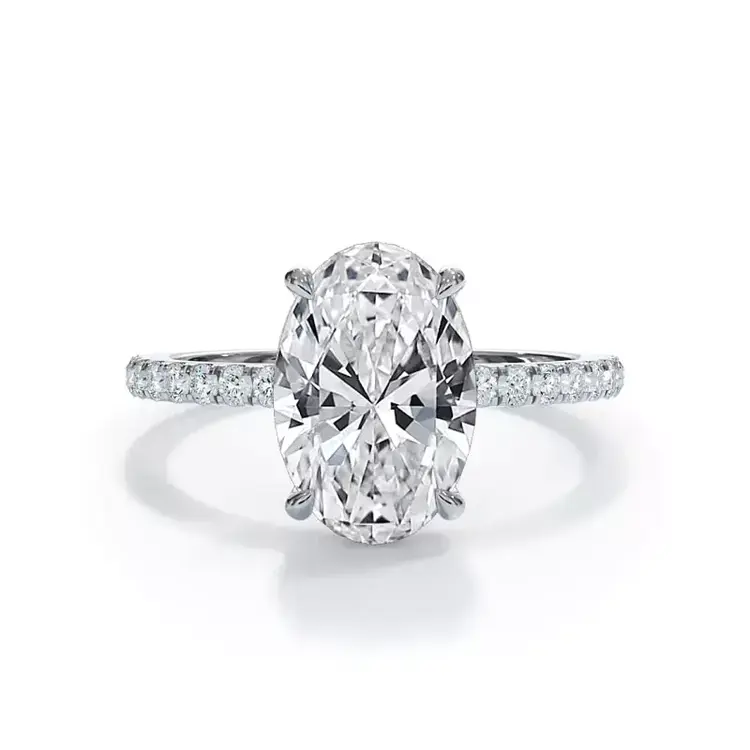 DS DESIGN INC. Z)14K 2.01LAB .51M VVS2 F , WHITE GOLD HIDDEN HALO LAB GROWN DIAMOND BRIDAL RING, OVAL CUT CENTER, IGI CERTIFIED #LG723591307