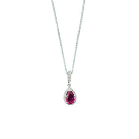 RYAN GEMS INC (Y)14KW .80CT RUBY .15CT DIAMOND PENDANT