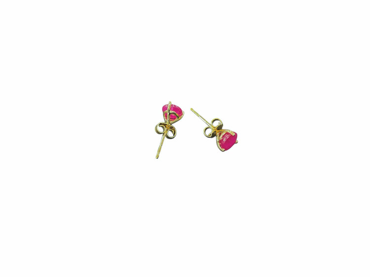 RYAN GEMS INC (Y)14KY 1.40CT RUBY MARTINI STUD EARRINGS