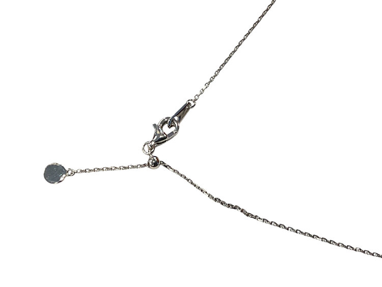 PRIMA NY (R)14KW 5.27CT BL TPZ CHECKERBOARD CUT BLUE TOPAZ BEZEL SET WHITE GOLD NECKLACE