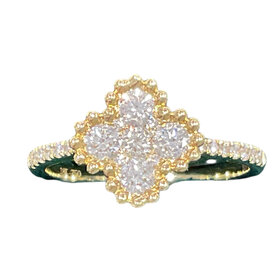 HJ NAMDAR (M)18k .58ct DIA CLOVER SHAPED RING WITH 5 ROUND DIAMONDS (H/SI .58CTW)