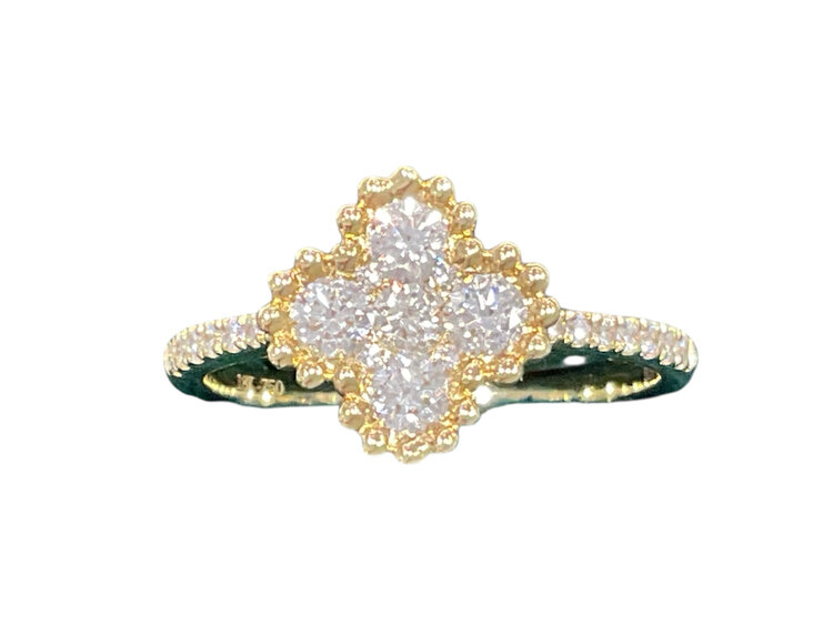 HJ NAMDAR (M)18k .58ct DIA CLOVER SHAPED RING WITH 5 ROUND DIAMONDS (H/SI .58CTW)