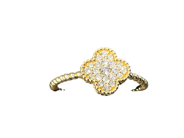 HJ NAMDAR (M)14K 0.18CTW DIA CLOVER SHAPED DIAMOND (H/SI 0.18CTW) RING IN 14KYG