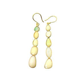 (R)925 EOP DROP OPAL EARRINGS IN STERLING SILVER VERMEIL