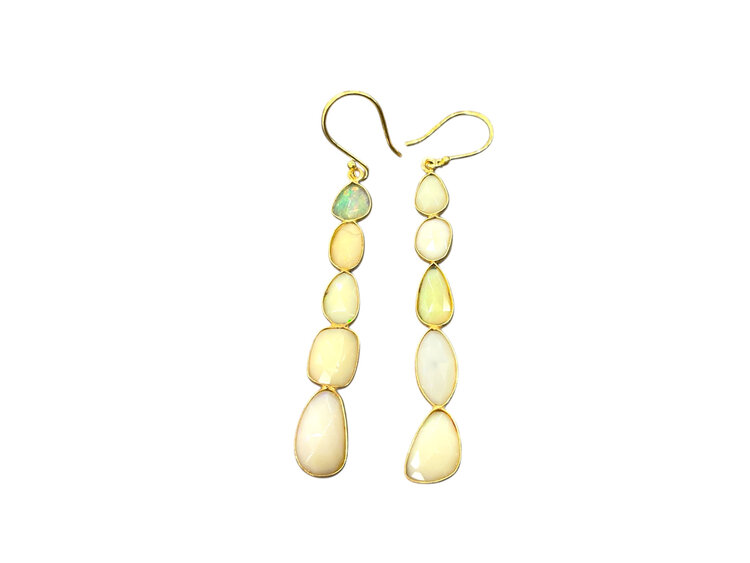 (R)925 EOP DROP OPAL EARRINGS IN STERLING SILVER VERMEIL