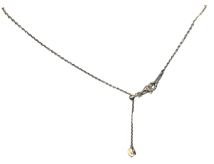 PRIMA NY (R)14KW 1.62CT GAR MARQUISE CUT CHECKERBOARD CUT BEZEL SET SOLITAIRE WHITE GOLD PENDANT