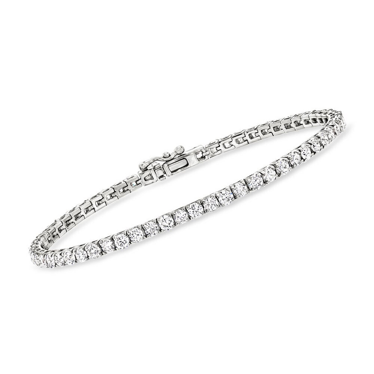 (R)14K LAB 5CTW LABGROWN DIAMOND (E-F/VS 5CTW) TENNIS BRACELET SET IN 14K WHITE GOLD