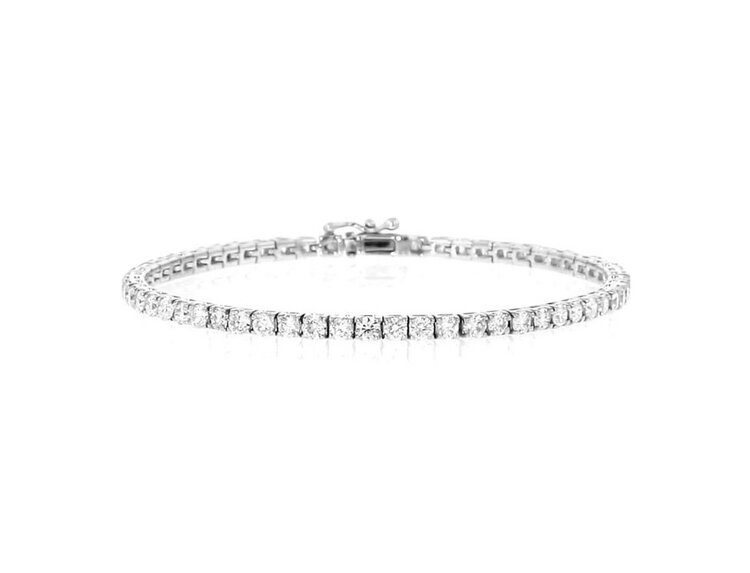 (R)14K LAB 5CTW LABGROWN DIAMOND (E-F/VS 5CTW) TENNIS BRACELET SET IN 14K WHITE GOLD