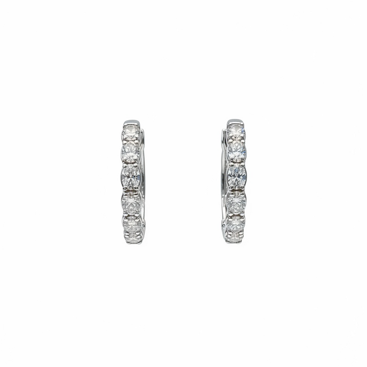 (Y)14KW 2.00CT LG E-F VS1 DIAMOND HOOP EARRINGS