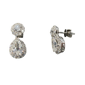 (Y)14K LAB 3.85CTW LABGROWN DIAMOND (H/VS 3.85CTW) PEAR DROP EARRINGS IN 14K WHITE GOLD