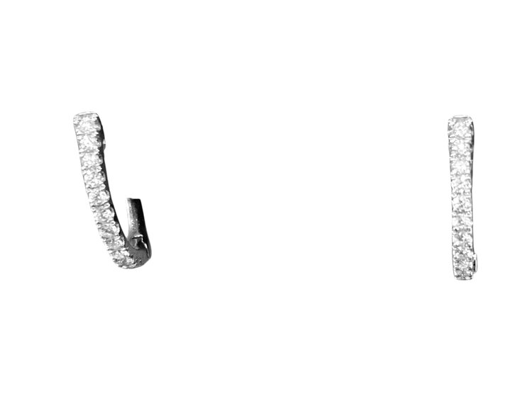 (R)14K DIA 1/8CTW DIAMOND HUGGIES SET IN 14K WHITE GOLD