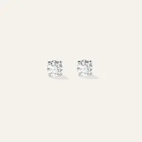 DS DESIGN INC. (R)14KW LG 2.12 CTW LABGROWN 2.10CTW FOUR PRONG STUDS IN WHITE GOLD