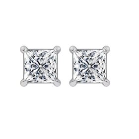 DS DESIGN INC. (Y) 14KY 1.05CT LAB VS E PRINCESS CUT LAB GROWN DIAMOND STUD EARRINGS