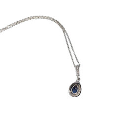 RYAN GEMS INC (Y)14KW .80 SAPH .10 DIA PEAR CUT PENDANT