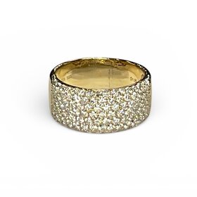 (R)14KY 1.96TDW DIAMOND VS1 E PAVE YELLOW GOLD CIGAR  BAND