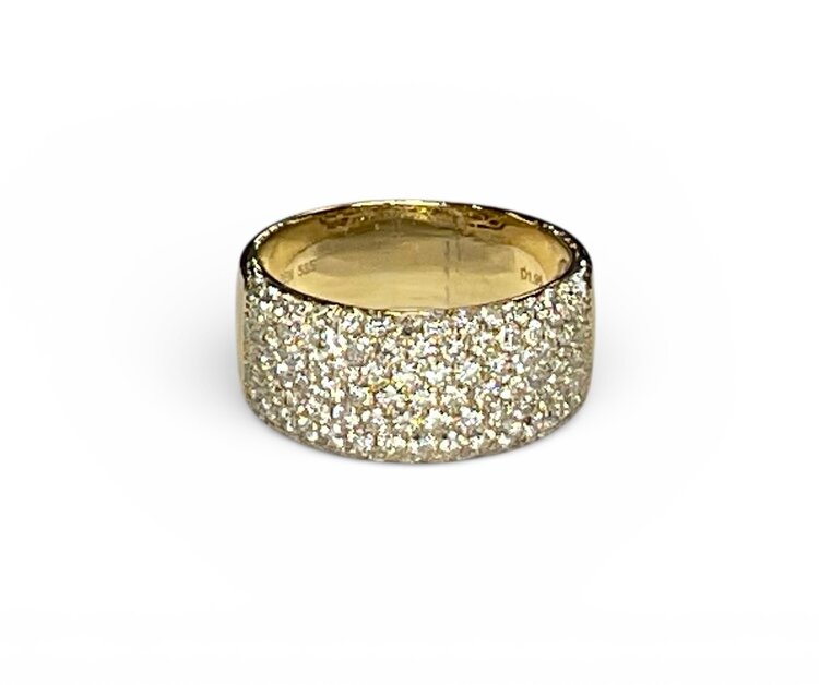 (R)14KY 1.96TDW DIAMOND VS1 E PAVE YELLOW GOLD CIGAR  BAND