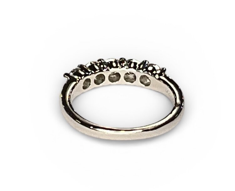 NAVY STAR (Y)14KW 1.00CTW DIA I1/H-I  NAVY STAR CUSTOM 98 FACETS 5 DIAMOND WHITE GOLD BAND