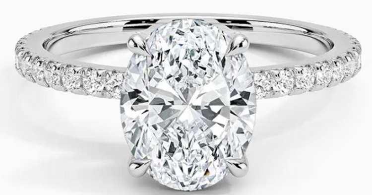 DS DESIGN INC. Z 14K 2.03LD .55MT D VS1, WHITE GOLD HIDDEN HAL LAB GROWN DIAMOND BRIDAL RING, IGIO CERTIFIED # LG 756514616